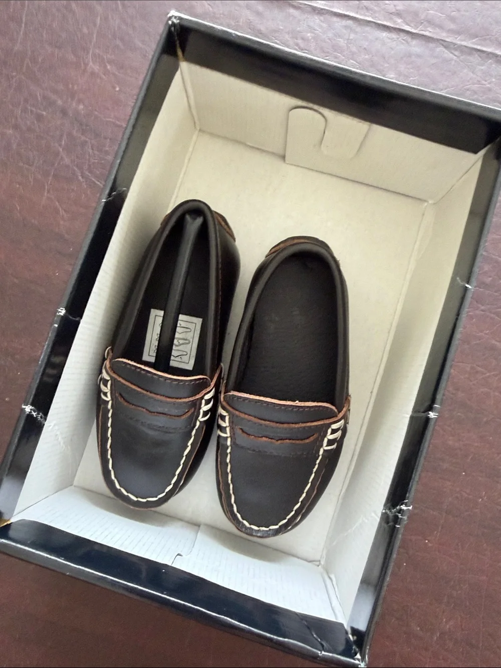 Polo by Ralph Lauren Baby Chocolate Brown Leather Loafers NIB